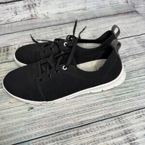 Clarks Cloudsteppers Sillian Free Black Knit Lace Up Sneakers 6.5